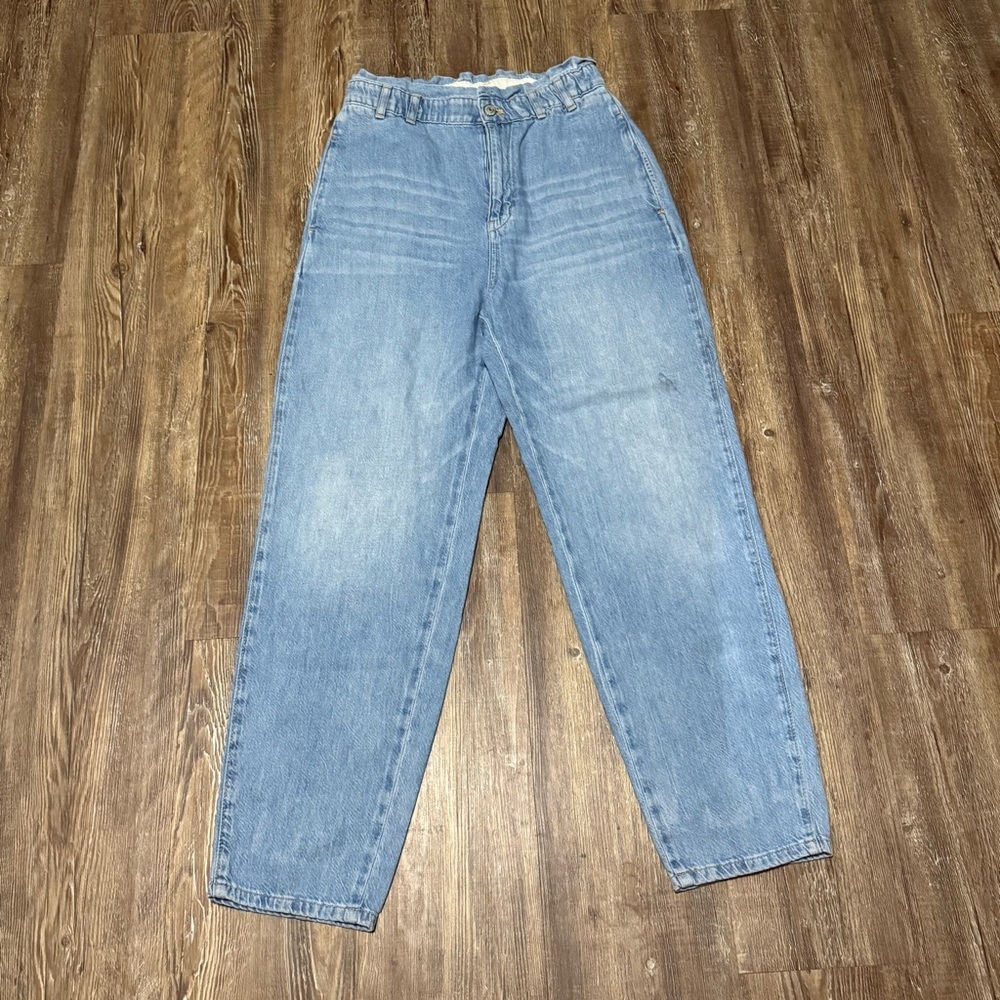 Pilcro Tapered Barrel Leg Jeans Women's 27 Relaxed Fit Baggy High Rise Denim